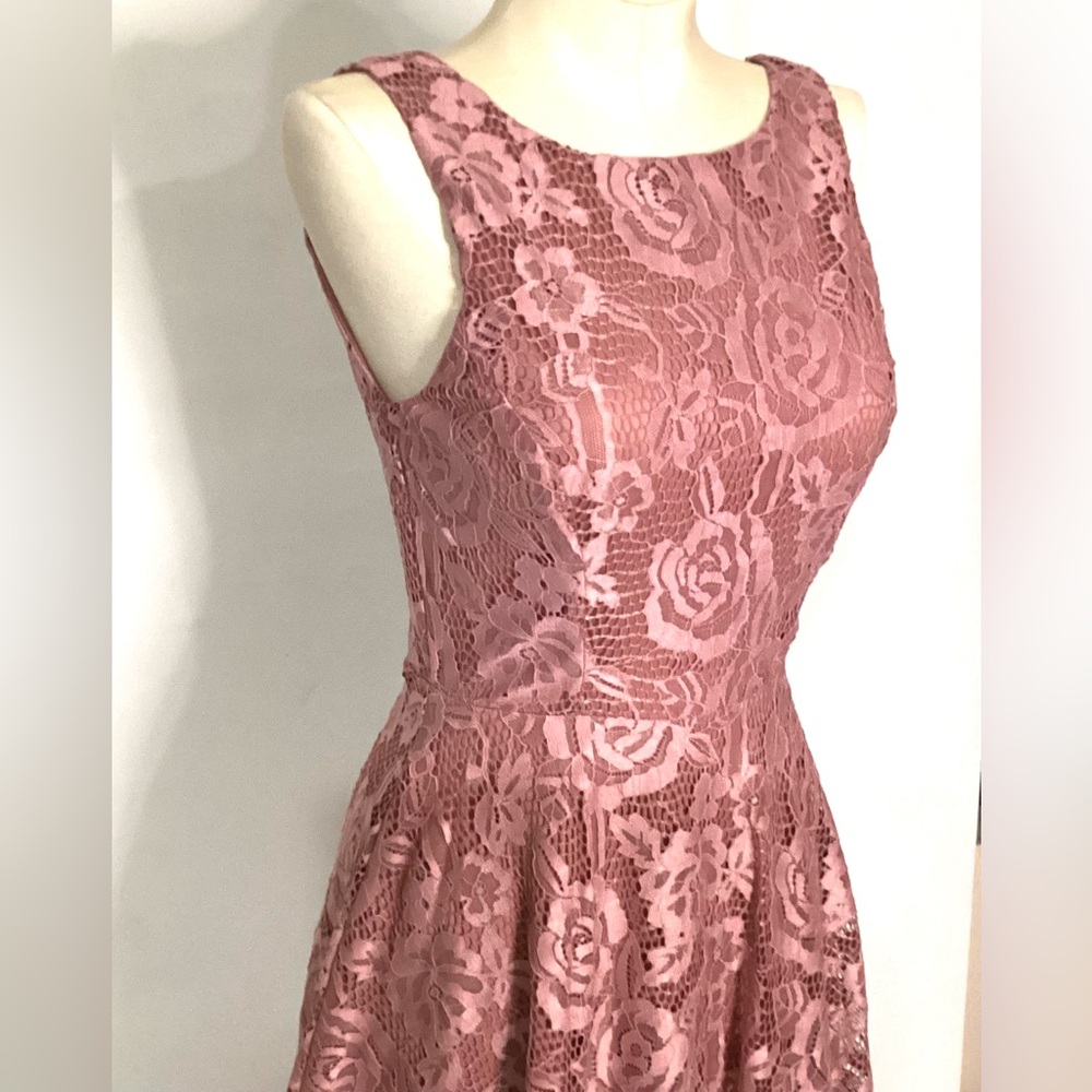 Speechless Floral Lace Midi Dress - Rose Pink Size XS - Picture 3 of 10